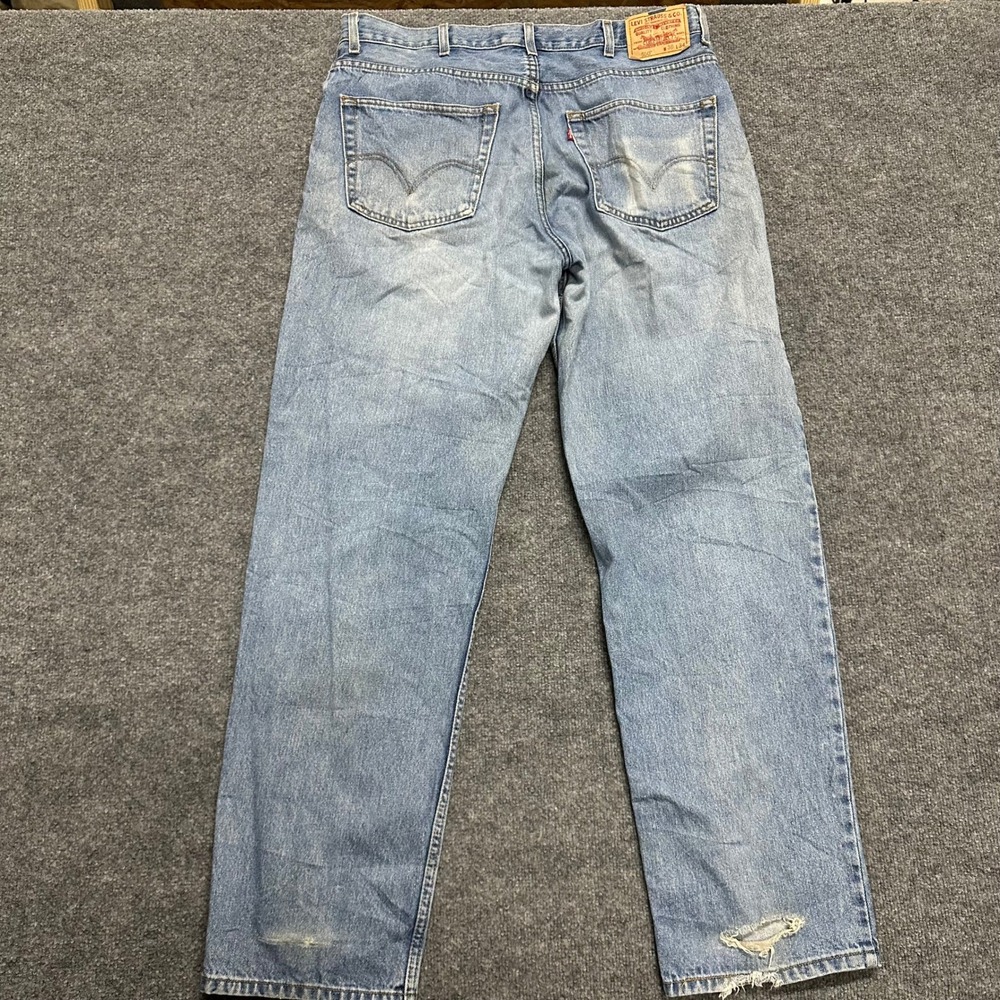 Levi's Jeans Mens Size 38x34 Light Wash 550 Relaxed Fit Cotton Denim Blue Casual - Picture 7 of 9